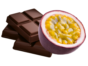 chocolate y fruta de la pasión